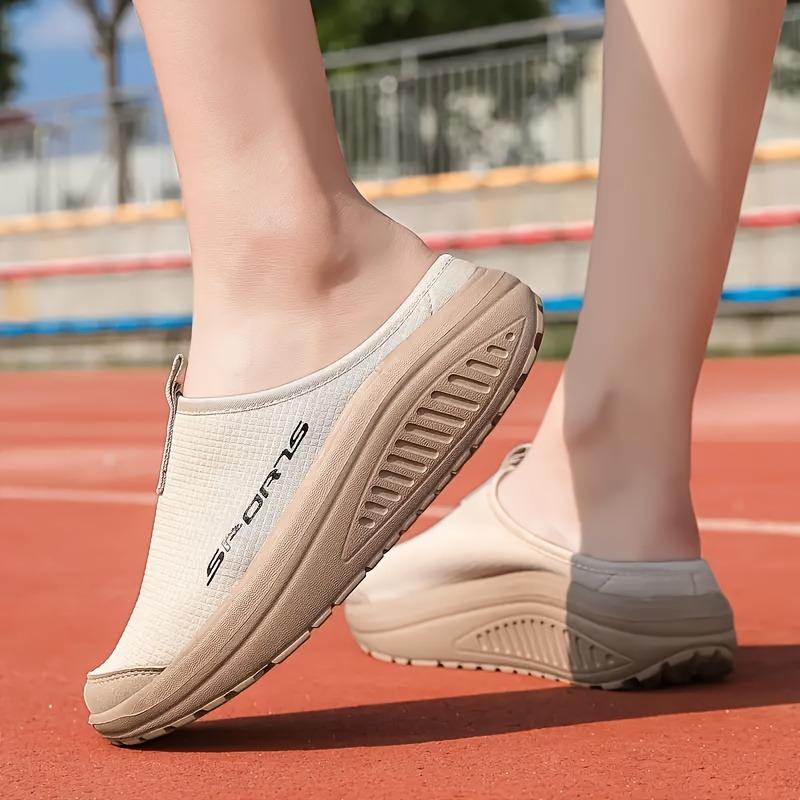 Codzienne buty podwyższające 2025 Nowe leniwe buty siatkowe na wiosnę i lato, oddychające buty z pojedynczej tkaniny z grubą podeszwą i półkapcie