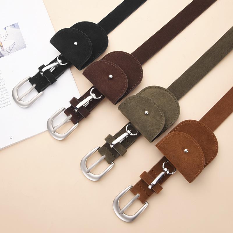 2025 Retro Faux Suede Plush Waist Bag Belt – High-End Decorative Leather Belt for Women, Perfect for Jeans & Skirts