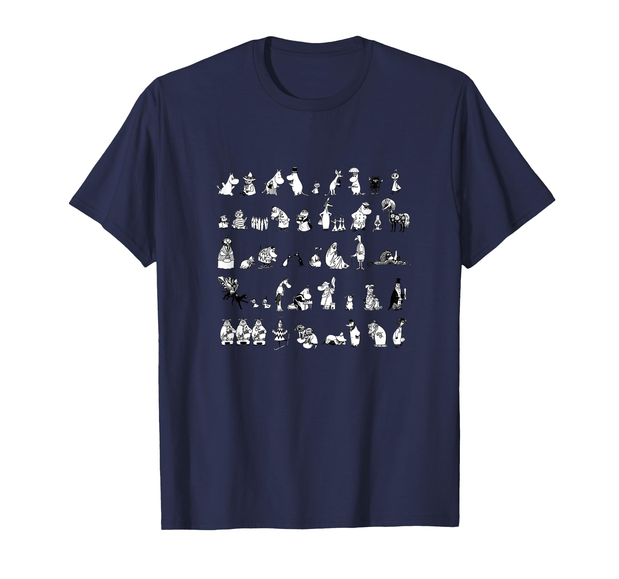 

80th Anniversary Merchandise: Moomin All Stars Monotone Ver. T-shirt