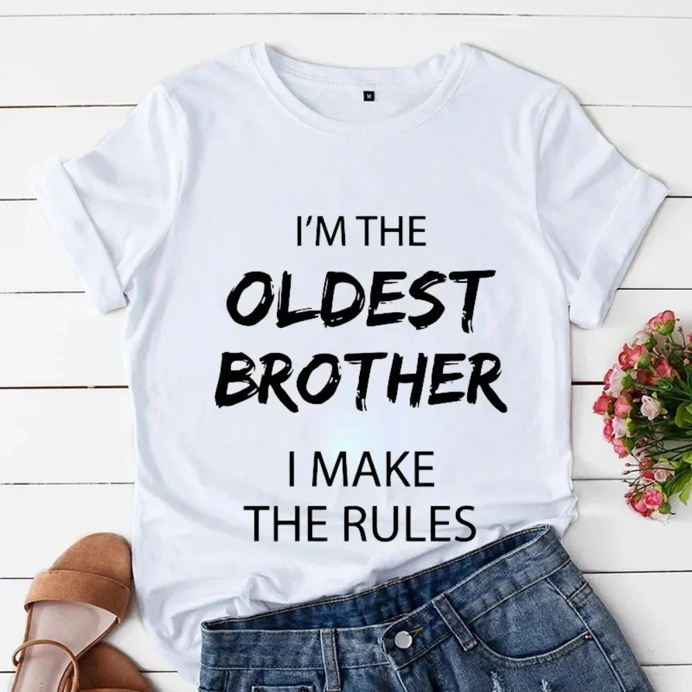 Oldest Brother Outfit I Make The Rules Matching Funny Sibling T-shirt for Men Fashion Trend T-shirt O-neck Tshirt Casual Tshirt
