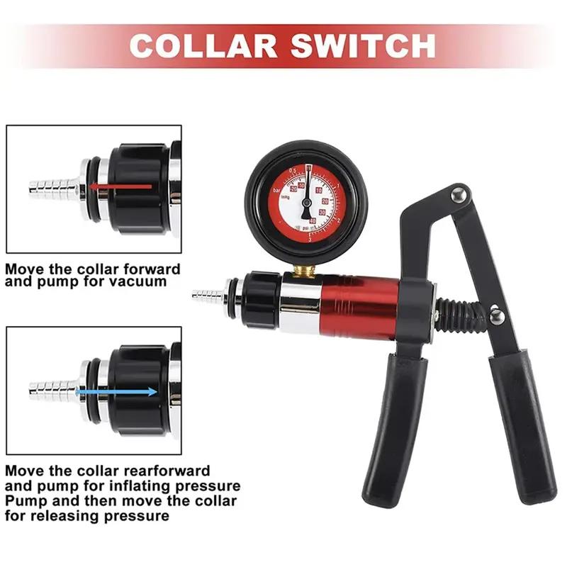21pcs Manual Brake Bleeder Vacuum Pump Kit Automotive Fluid Tester with Gauge Adapters 2 In 1 Handheld Pistol Test Tools for Car