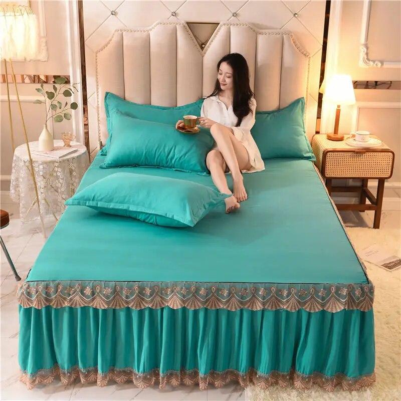 Cool Bed Skirt Lace Bedspread Princess Style Bedding Sets with Pillowcases Beautiful Bed Spreads Queen King Size Beddings