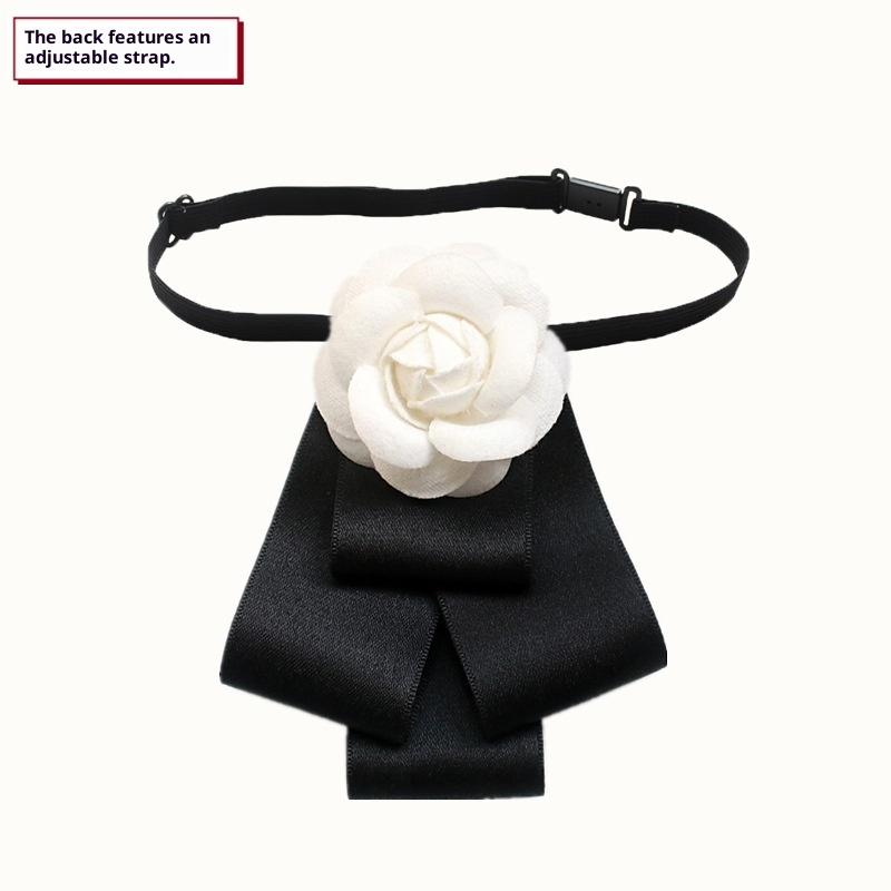 

Черная брошь-бабочка для женских и девичьих костюмов, брошь-цветок на воротник белой рубашки, галстук-бабочка из ленты ручной работы