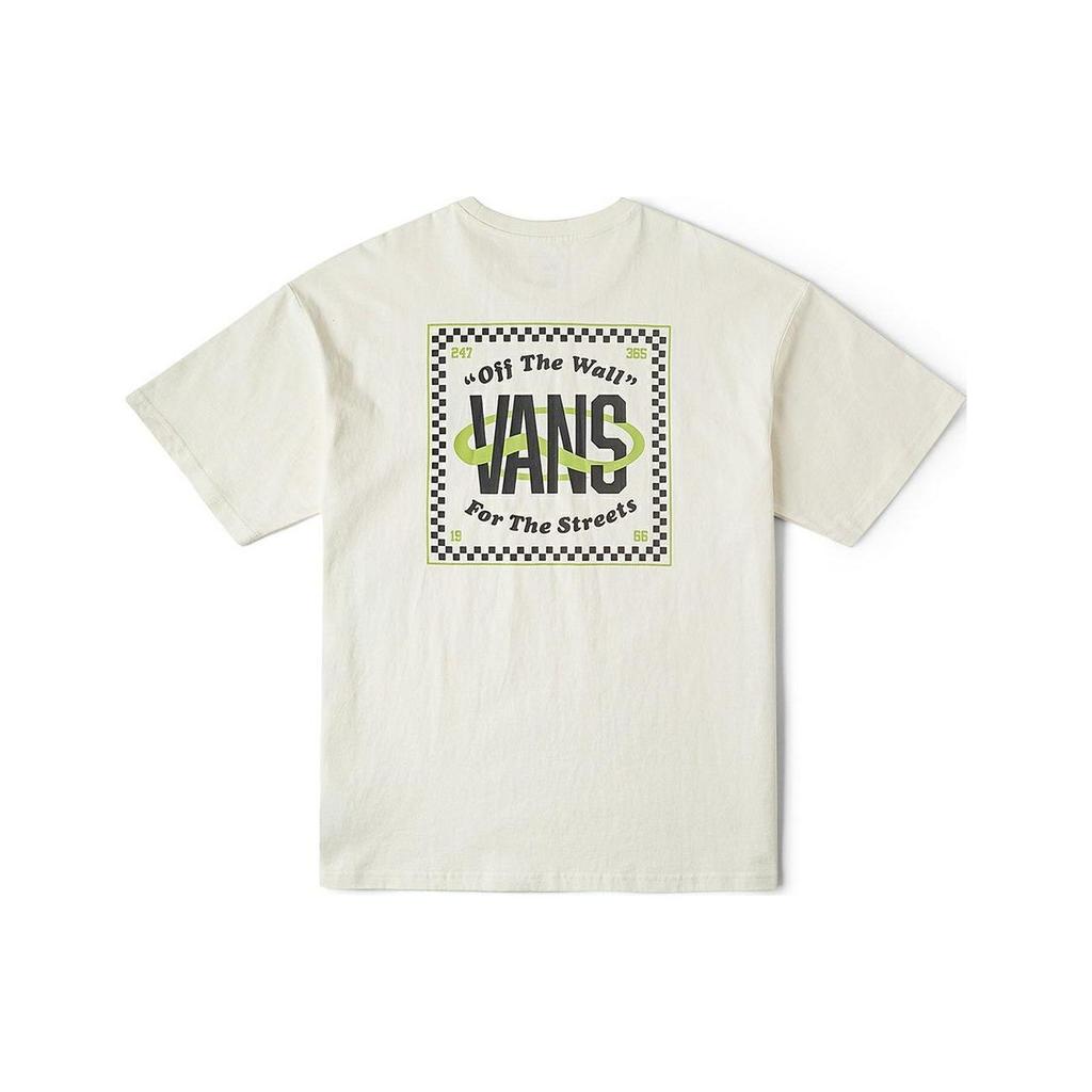 Vans Alphabet Print Comfortable Round Neck Short Sleeve T-Shirt Unisex Tops Beige VN000GS1FS8