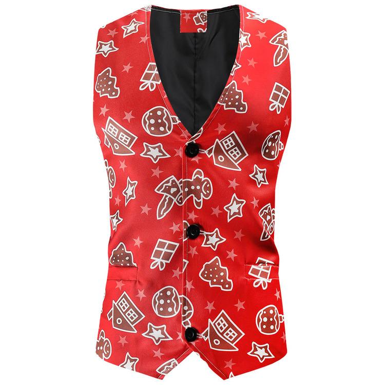 Gilet De NoëL Pour Homme Avec Boutons Gilet D'Affaires De