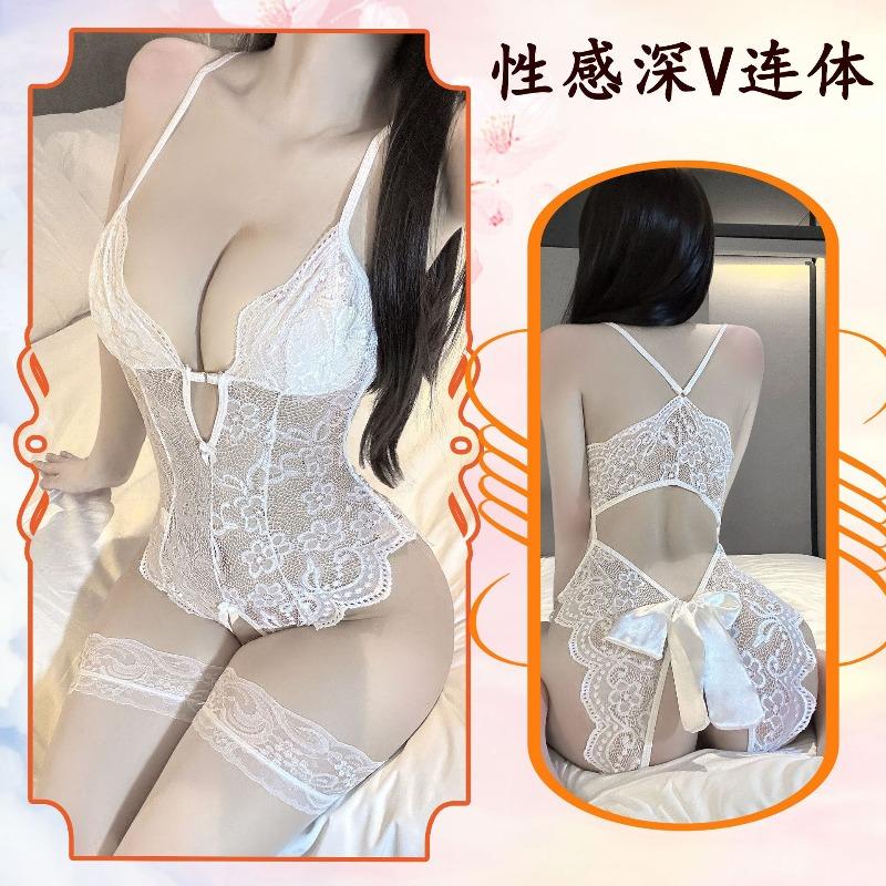 Sexy lingerie sexy free pajamas lace uniform hot open flirting seduction onesie suit women
