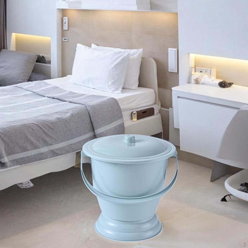 Inodoro de Cámara Cubo Orinal para el Hogar Escupidera Urinario con Tapa para Mujer Hombre Niños Adultos Dormitorio