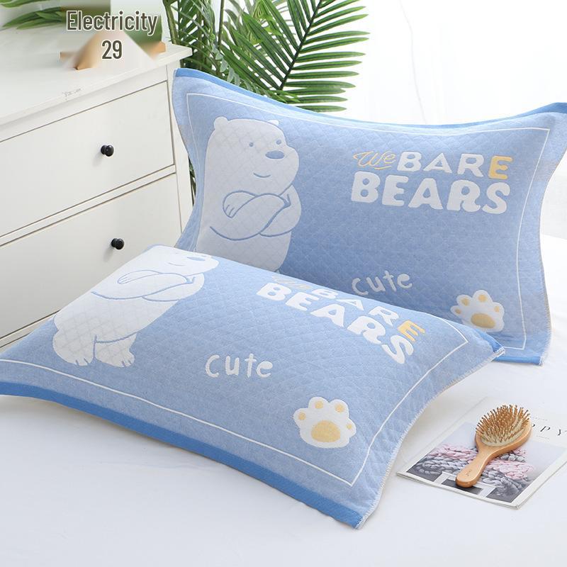 Three-Layer Gauze Cotton Pillowcases: Dirt-Resistant, Mite-Proof, Soft, Thickened, No Pilling or Shedding.