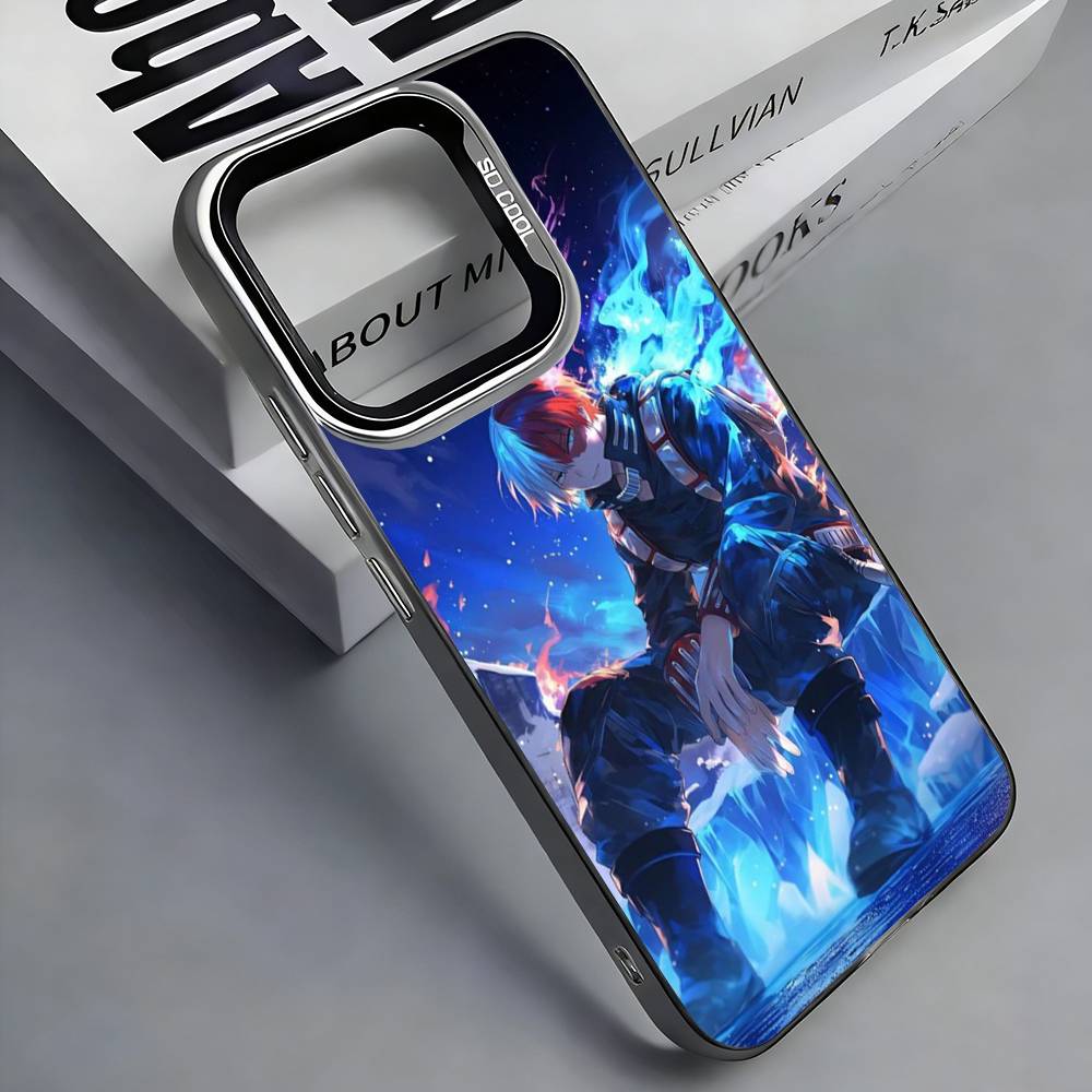 S-Shoto T-Todoroki M-MHA Colorful Silver Back Phone Case For IPhone 17 16 15 14 13 12 11 Plus Pro Max Plus