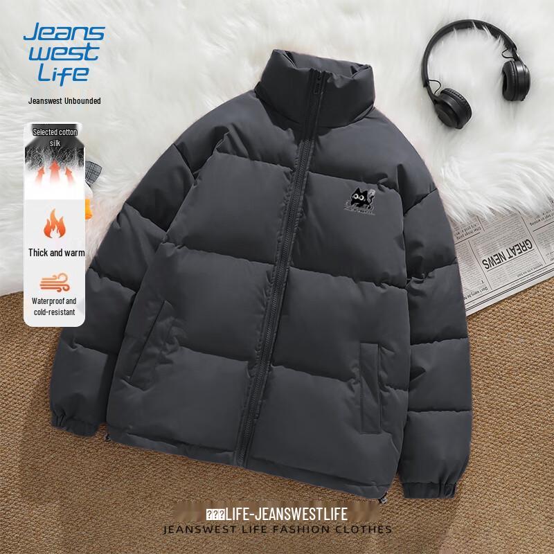 

JEANSWEST LIFE Men s Warm Cartoon Cat Padded Jacket L