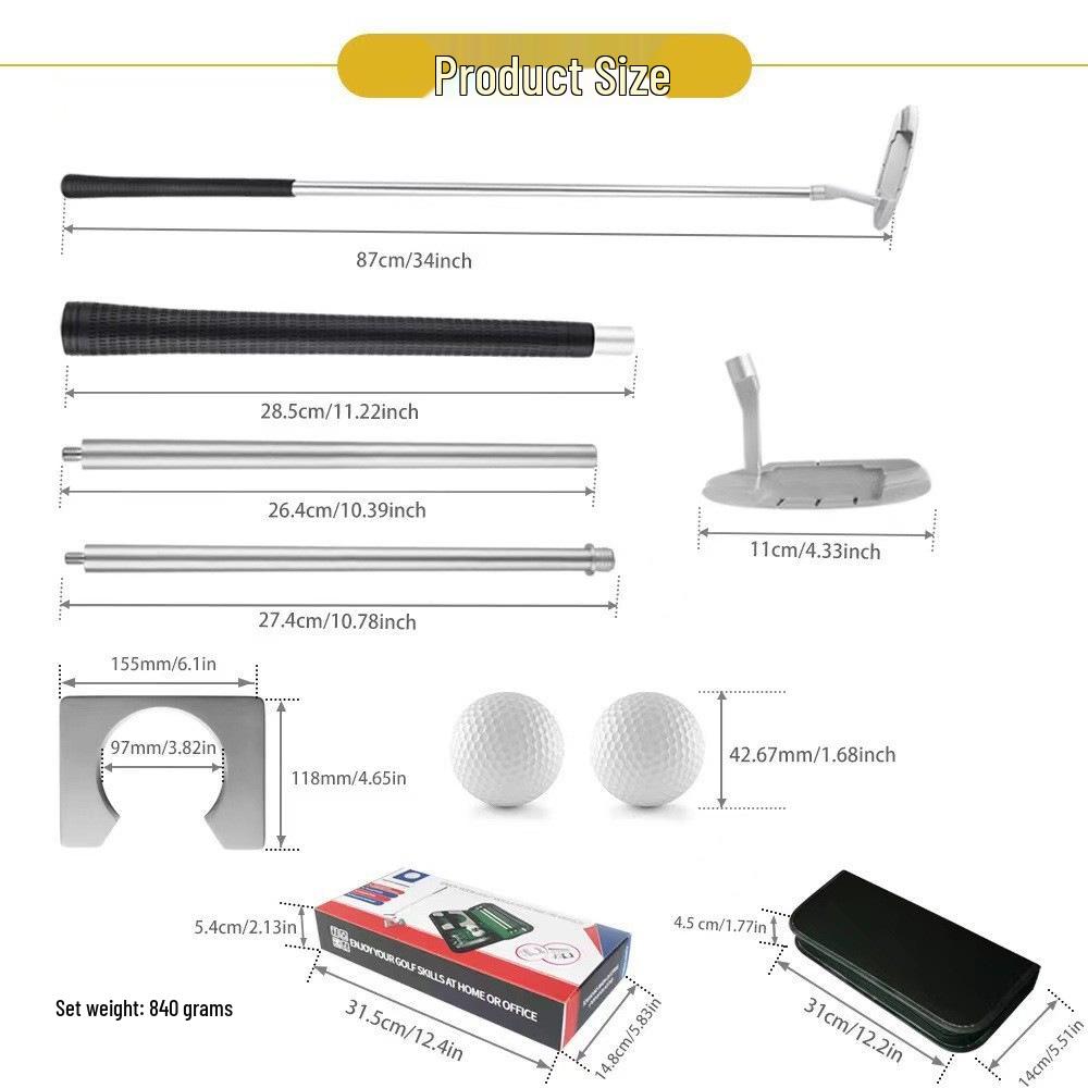 Golf Club Three-Section Double-Sided Zinc Alloy Putter for Beginners