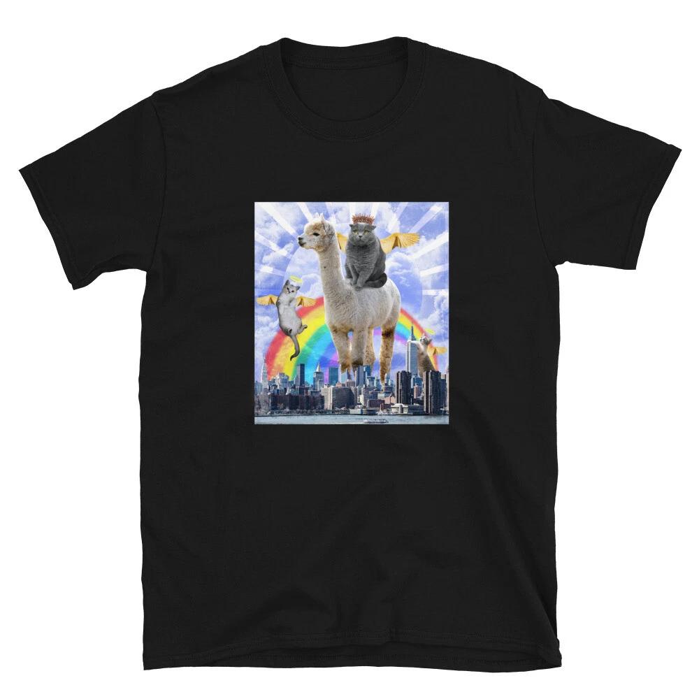 

Cat Meme Angels Rainbow Flashy T-Shirt L