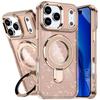 Protective Case - BOOLING - for iPhone 17 Pro - Hybrid Glitter with Gold Magnetic Ring