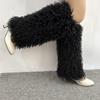Faux Furs Leg Warmer,Warm Soft Cozy Fuzzy Leg Warmer Boot Cuffs Cover for Women Party Costumes Boot Sleeves Boot Covers