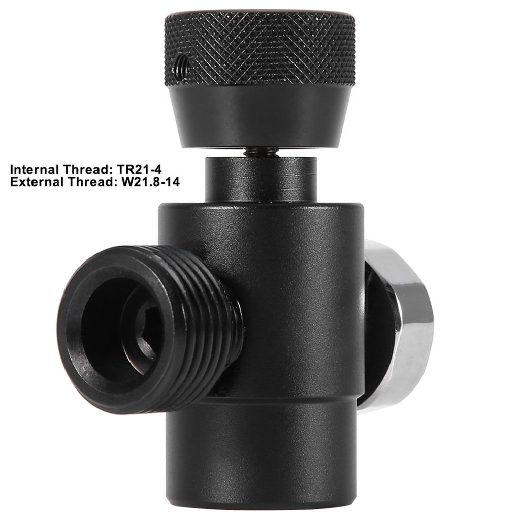 CO2-Fülltank-Zylinder-Nachfülladapter-Anschlusssatz für SodaStream (Schwarz mit Meter)