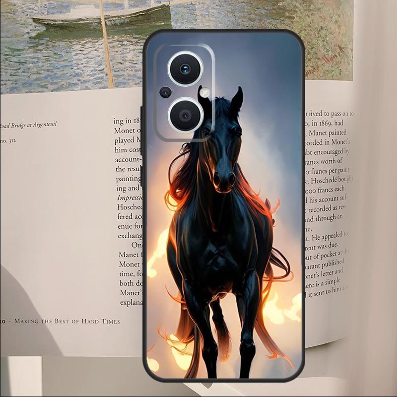 Animal Majestic Painting Horse Cover For OPPO Reno 7 8 Lite 11F 12F 13F 14F 10 11 12 13 14 Pro OPPO Find X6 X8 X9 Pro Case