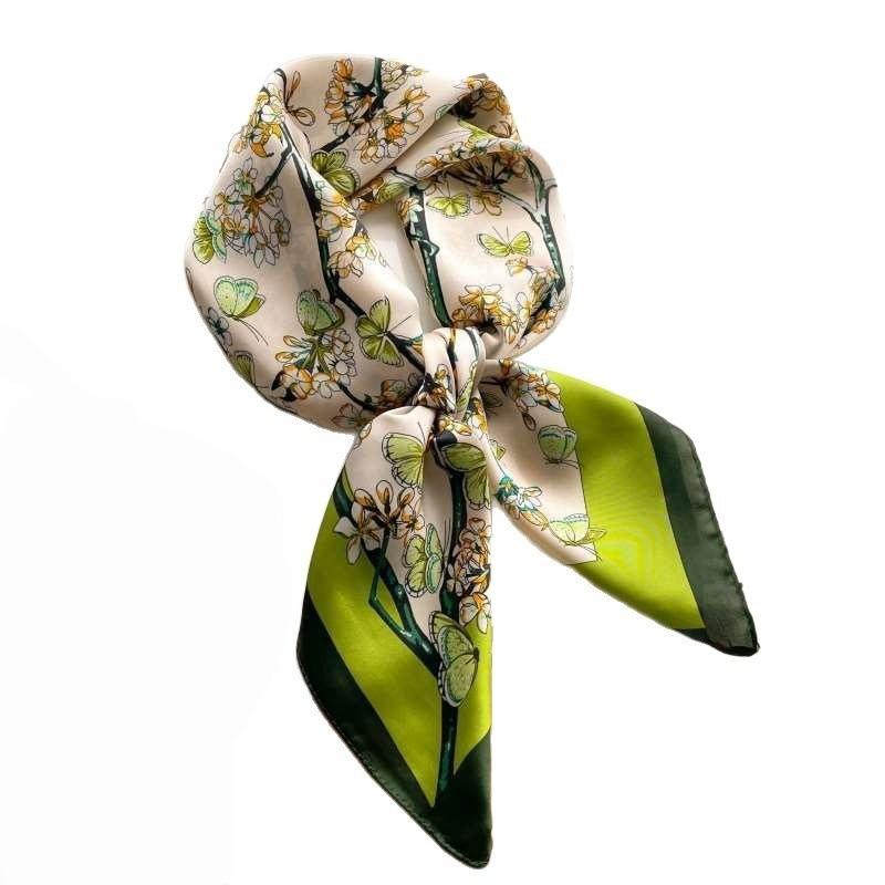 Korean cashew flower silk scarf triangle scarf women's stacking wear accessories jeans belt travel matching shirt scarf headscarf