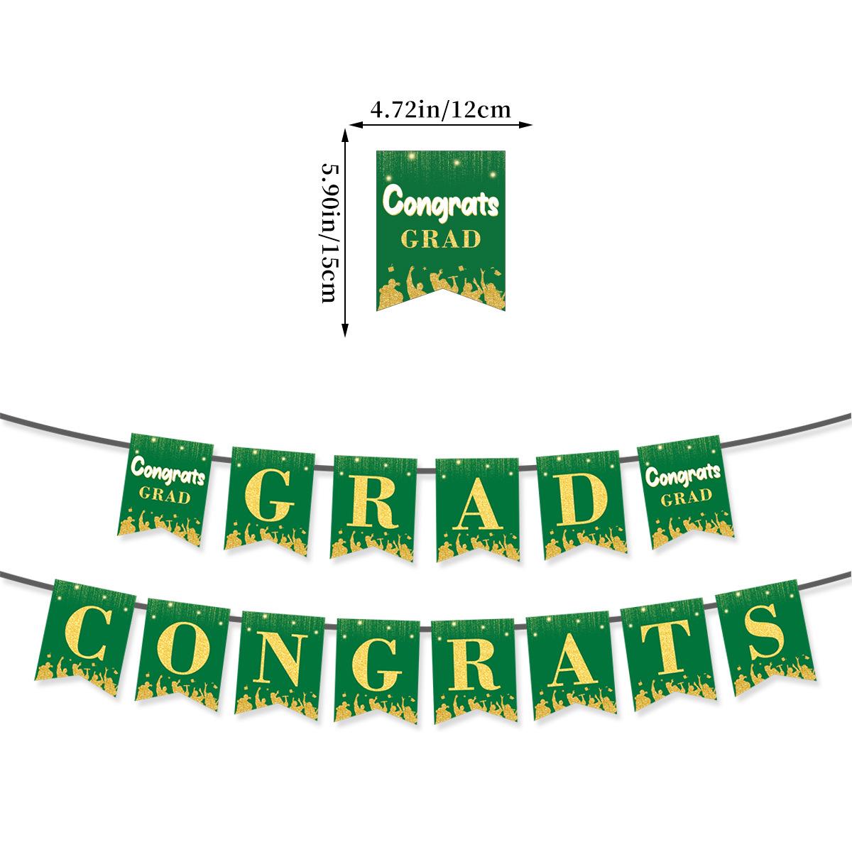 

Graduation Season Party Decoration Flag Graduation Ceremony Party Decoration Atmosphere Arrangement Banner 2026 Graduation Flag [Green]