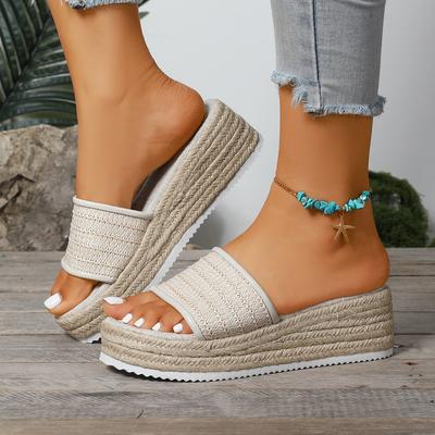 Fashion New Summer Shoes Woman Outdoor Platform Casual Round Toe Sandals Plus Size Simple Design Ladies Slippers for Daily Hot Sale