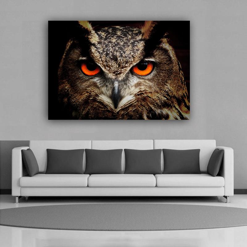 RELIABLI ART Cuadros oczy sowy ptaki zdjęcia zwierząt obrazy na płótnie obrazy ścienne do salonu nowoczesne malarstwo dekoracyjne