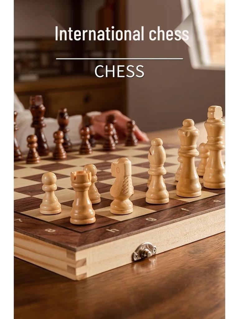 Tabla de șah pliabilă magnetică din lemn masiv pentru competiție internațională și antrenament