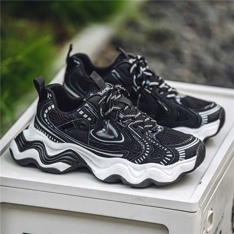 Fashion Perforated Increase Height Men Casual Sneakers Woven Best Selling Golf Shoes Big Size Sports Runings Funky Outside