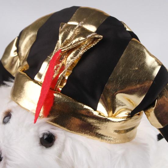 Pet Cosplay Egyptian Pharaoh Costume Set Ancient Pharaoh Hat And Adjustable Bib Set for Small And Medium Cats Dogs
