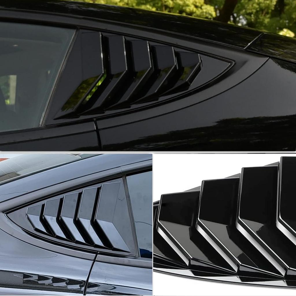 YHCDSEA For Model 3 Rear Side Window Shutter Cover Louver Sport Style Cool Exterior Decoration Fit For Tesla Model 3 2017-2025 Accessories (Glossy
