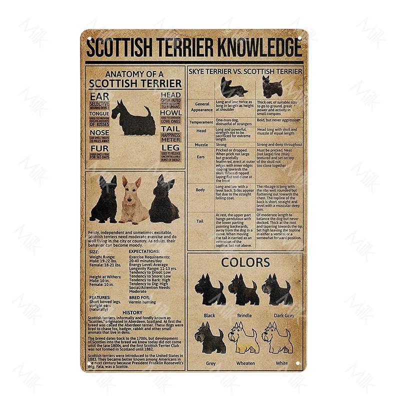 Schnauzer Hund Metallschild Dackel Kaffee Metallplatte Vintage Stil Wandaufkleber Metall Poster Cartoon Süßes Zuhause Außen Deko