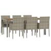 VidaXL Garden Dining Set and Cushions 7 Pcs Grey Rattan, Dining Set, Dining Set 3185021
