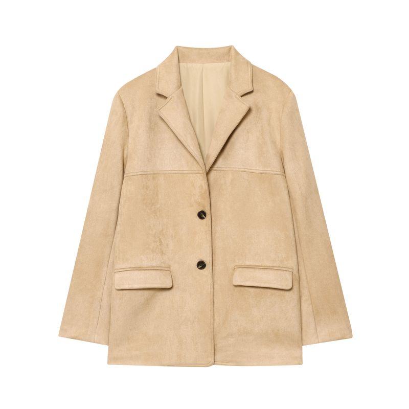 

Sydney Twilight American vintage Advanced Sense Maillard Wear Fashion Loose Suede Daddy Blazers Sydney Twilight L