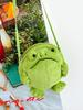 Cute Frog Plush Crossbody Bag Soft Animal Shaped Shoulder Bag Lightweight Daily Unisex Gift