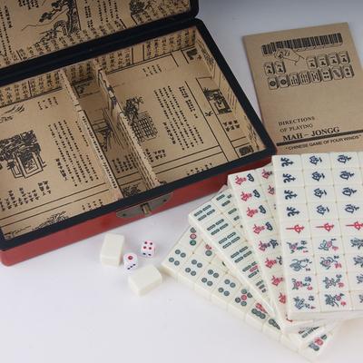 Fiber Board Mahjong For Family Game With English Instructions