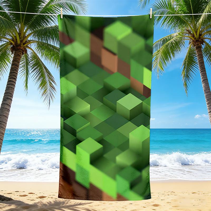 1Pc Cubescape Beach Towel, Quick Dry, Multi-Use for Beach Pool Gym Yoga Home Travel, Christmas, Halloween, Xmas Gift M928738