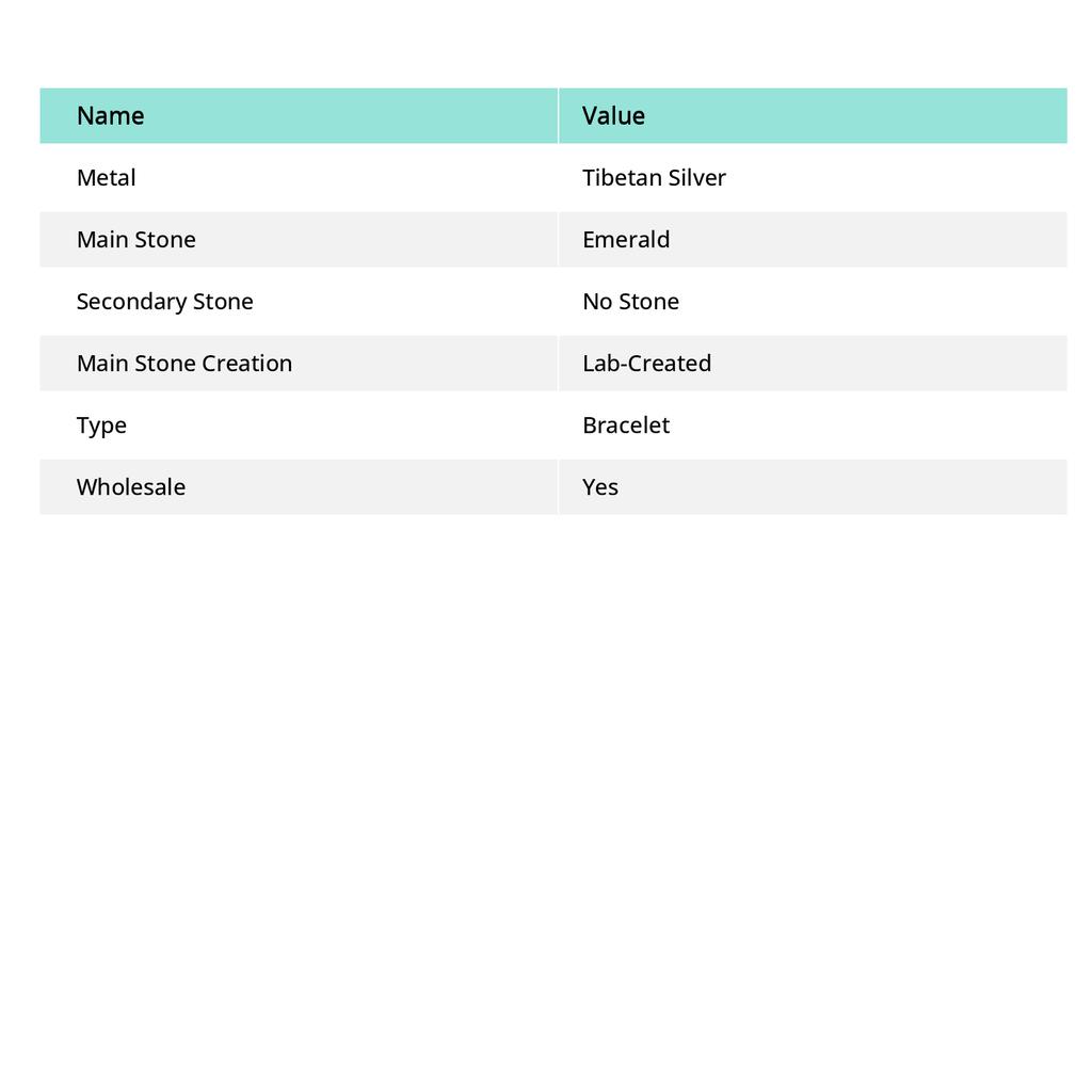 Emerald(Simulated) Gemstone Handmade New Year Gift Jewelry Bracelet 7-8" q4K78