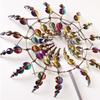 Ground Mounted Wind Spinner Wind Powered Kinetic Sculpture Metal Windmill  Garden Decoration