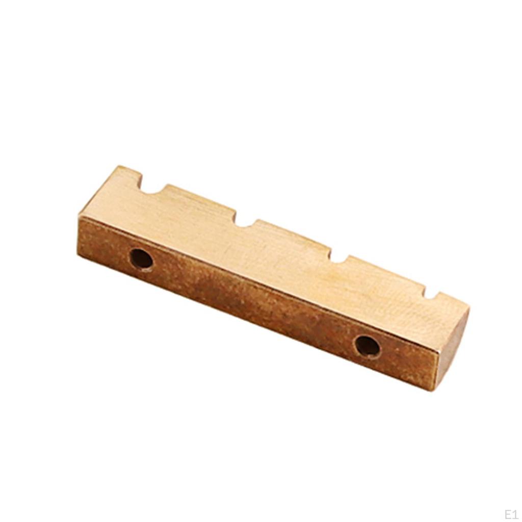 Brass Slotted Nut Durable Flat Bottom Guitars Parts 43mm for Bass Guitar Accessory