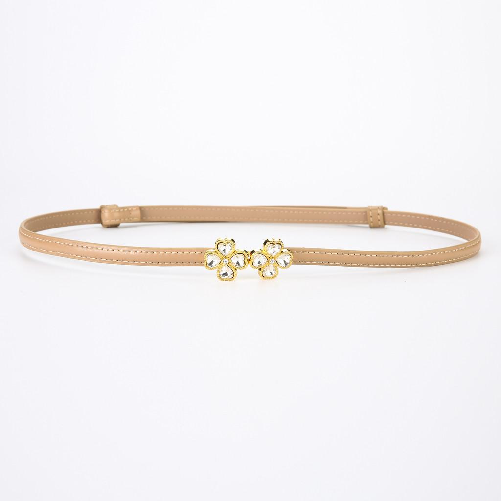 

Fashionable Leather Waist Belt With Clover Embellishment For Casual Or Formal Looks Style K