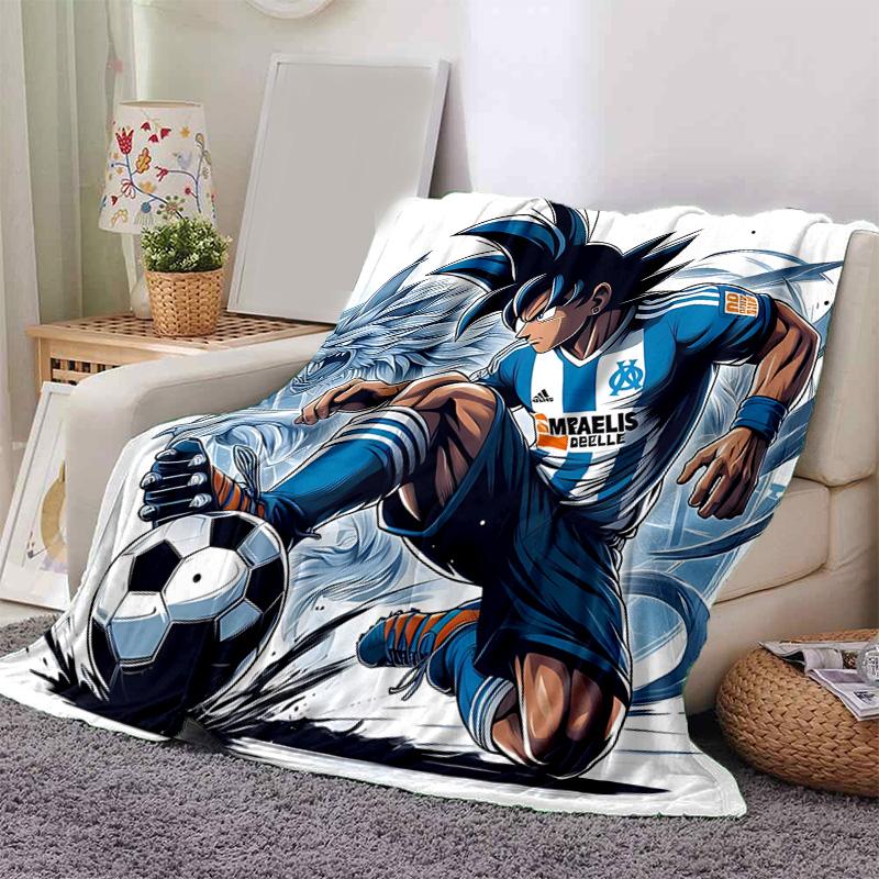 1pc Soccer Hero Action Flannel Blanket Soft Warm Throw Blanket for Bedroom Living Room Bed Travel Camping Picnic Gift. MT7160158
