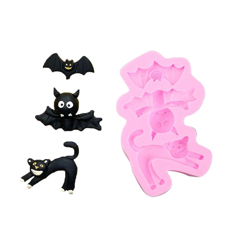 Cartoon Halloween Fondant Chocolate Mold Cake Decorating Tools Skull Bat Tombstone Baking Silicone Mold Easy to Clean