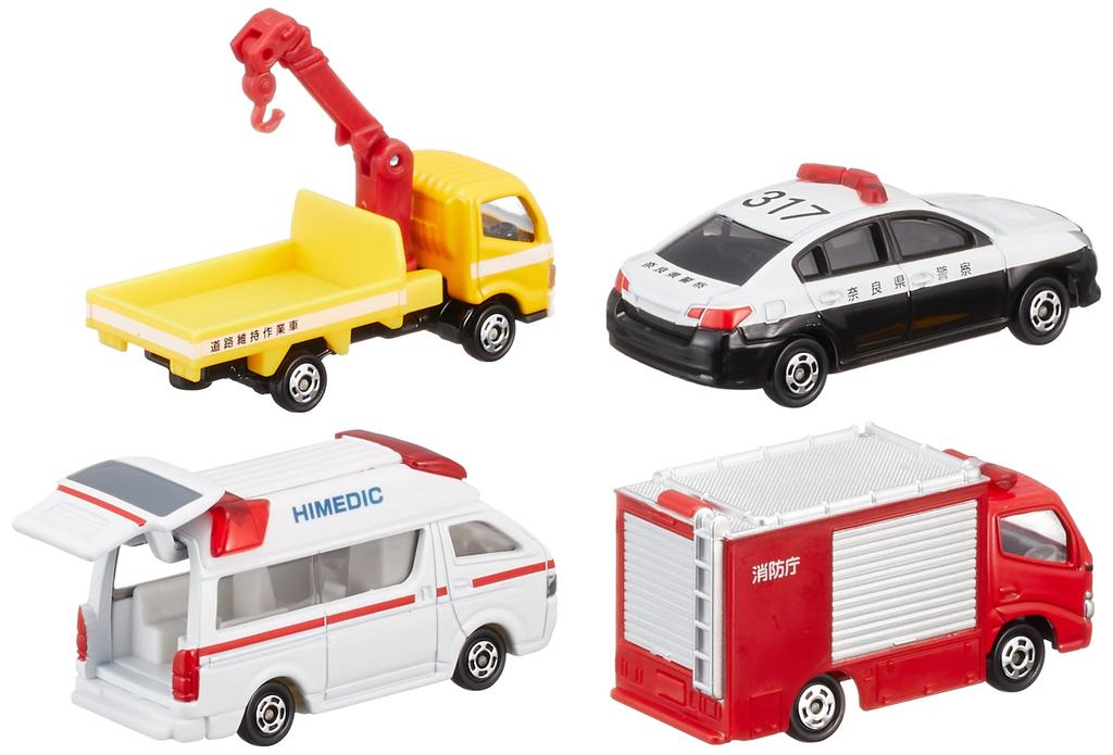 TAKARA TOMY "Tomica Emergency Vehicle Set 5" Miniature Car Toy for Ages 3 and Up, Meets Toy Safety Standards, ST Mark Certified