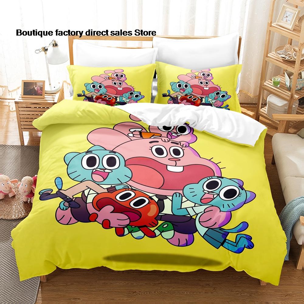 The Amazing World Of Gumball Bedding Set Duvet Cover Pillowcase For Kids Bedroom Decor Twin Full Queen King Size Bed Linen