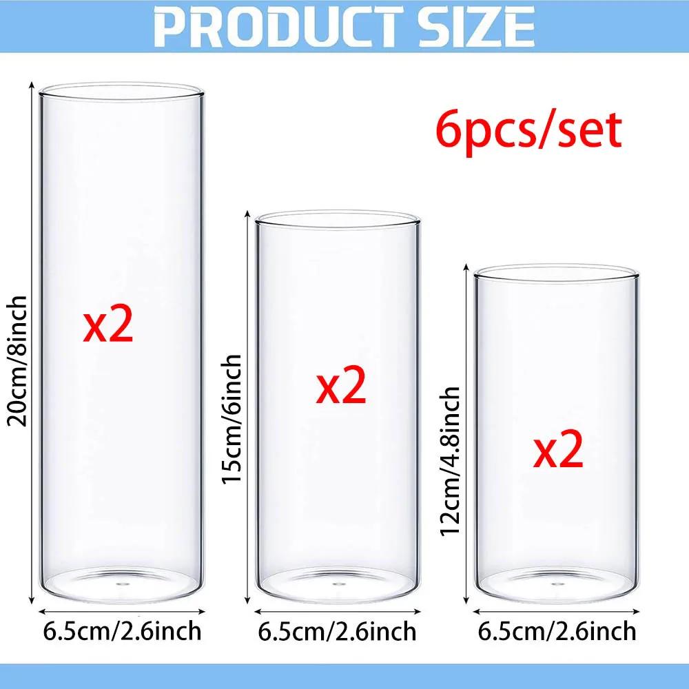 Clear Floating Candle Vases Bulk Glass Cylinder Vases Centerpieces Hurricane Candle Holders for Wedding Party Home Table Decor
