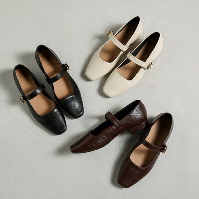 2026 Lente Franse Retro Zacht Leer Commuter Enkele Schoenen Dames Lage Cut Mary Janes SCHOENEN Dames Ondiepe Gesp Feest Schoenen
