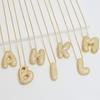 18K Gold 26-Letter Zircon Necklace with Copper Inlay