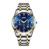 Watch Analog Business Men's Watch Waterproof Calendar Men's Watch Stainless Steel Strap Watch Blue