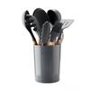 Silicone Kitchenware Cooking Utensils Set Non-stick Cookware Spatula Shovel Egg Beaters Wooden Handle Kitchen Cooking Tool
