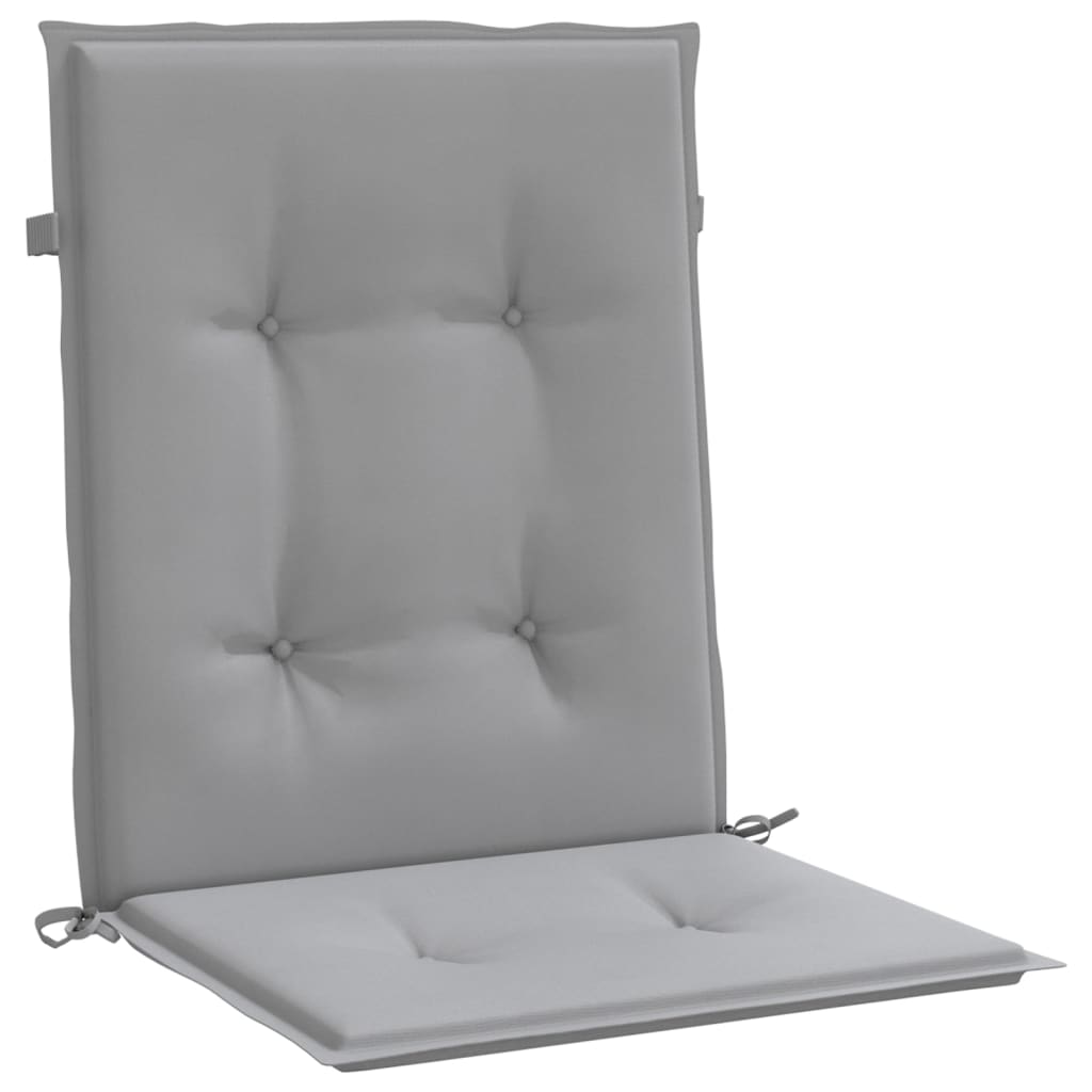 Garden Chair Cushions for Low Back Chairs 4 Pcs Gray Oxford Fabric