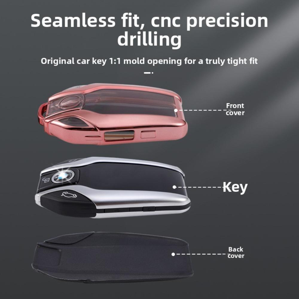 Leather Key Holder for BMW 7 Series 5 Series 530L 6GT X3 Smart Key Fob Case with LCD Screen Protection
