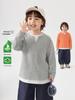 Trendy European Boys' Faux Two-Piece Long-Sleeve T-Shirt - Spring/Autumn 2026 Collection